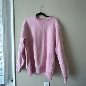 J.crew pink oversized crewneck sweatshirt